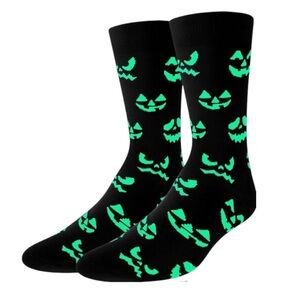 NEW! Halloween Glow in the Dark Novelty Crew Socks Funny Spooky Size 6-12